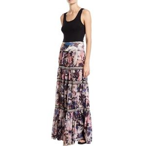 Fuzzi Camouflage Tiered Skirt Strapless Dress
